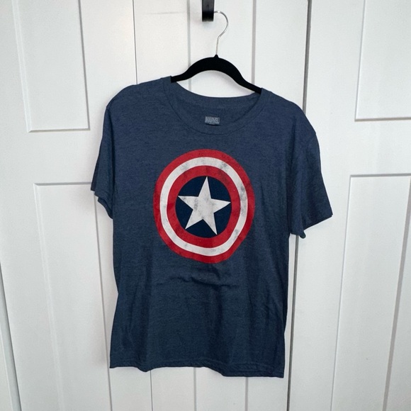 Marvel Other - Marvel Captain America Blue Red Shield Tee